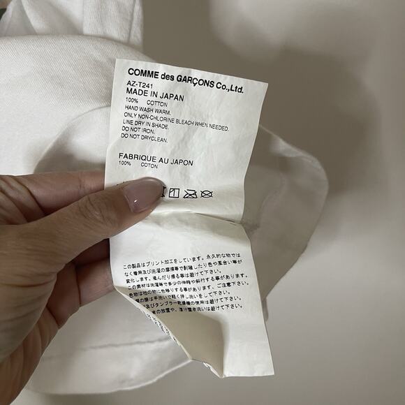 Comme des Garcons PLAY Camo heart crew neck white tshirt japan Large - Picture 4 of 5
